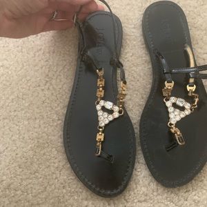 Jeweled Leather Capri Sandals
Size: US 7 Regular